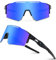 DUDUKING Sonnenbrille Fahrradbrille Herren Damen,Wassertransferdruck Sportbrillen Radsport Brillen für Outdoorsport Radfahren Laufen Golf UV 400 Schutz Baseball Brille (Blau)