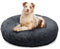 bluzelle Orthopädisches Hundebett für Grosse Hunde, 100cm Donut Kissen Waschbar Memory Foam Rund, Hundekorb Hundekissen Flauschig Plüsch Kunstfell Weich, Farbe:Dunkel-Grau