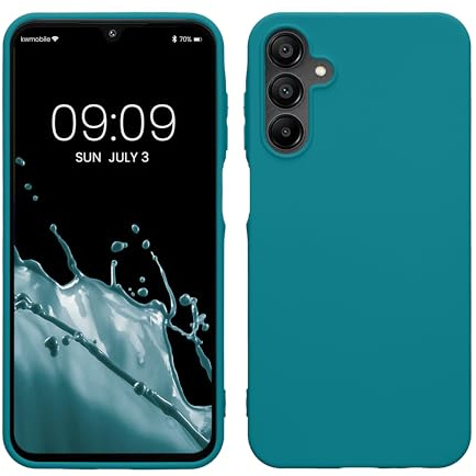 kwmobile Hülle für Samsung Galaxy A15 5G TPU Case - Handyhülle unterstützt kabelloses Laden, Flexible Schutzhülle, gummiertes Cover in Petrol matt