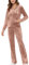 MessBebe Tute da Donna Tuta Sportiva in Velluto con Cappuccio Felpa con Cappuccio Set Ginnastica Sportivo Tuta Sportiva da Jogging Casual 2 Pezzi Ginnastica Tuta Manica Lunga Rosa Polverosa S