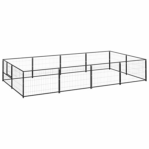 ARKEM Hundezwinger Schwarz 8 m² Stahl HundezubehöR FüR Kleine Hunde Dog Crate Freigehege
