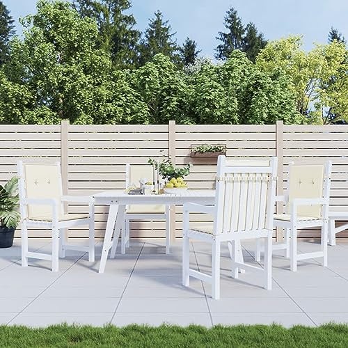 ARKEM Gartenstuhlauflagen für Niedriglehner 4 STK. Creme 100x50x3 cm Liegestuhl Auflage Gartenstuhlauflagen