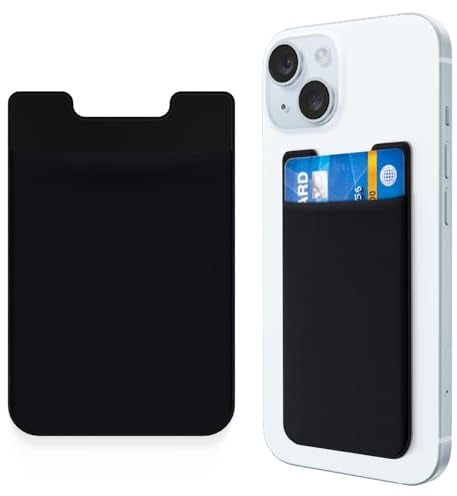 inaepeak 2er Pack Handy Kartenhalter mit Selbstklebendem Aufkleber für die Rückseite des Telefons, Kartenhüllen aus dehnbarem Stoff, Ausweis mit Kreditkartenfach, Brieftasche zum Aufkleben(Schwarz)
