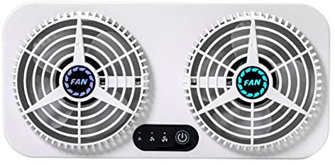 Novent Lot de 5 ventilateurs solaires pour fenêtre de voiture - Interface USB pour rafraîchir le ventilateur pour l'été - Convient pour camping-cars, camions, SUV et fenêtres latérales de voiture