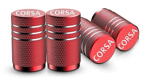 YTHHHN 4 Stück Autoreifen Ventilkappen für Opel Corsa,Ventilkappen mit Dichtung für stabilen Reifendruck, Autoventil Kappe,A