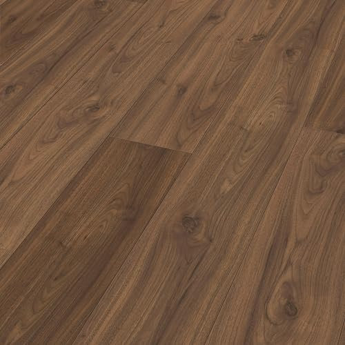 Meister Laminatboden MeisterDesign. Laminate LL 150 2052 x 220 x 8 mm 06389 Nussbaum Amore Rohholz-Poren-Struktur