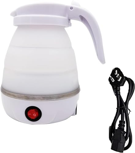 Hervidor plegable for viaje a casa, hervidor portátil de silicona de 0,6 L, hervidor de agua portátil plegable de silicona for viajes y acampadas, hervidor de viaje portátil con control de temperament