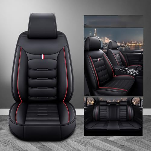 FDCYQW Voiture Ensembles Complet Housses Siège, pour Polo V GTI Confortables Respirant Lavable Coussin Accessoires Interieur,A/Black Red-Standard