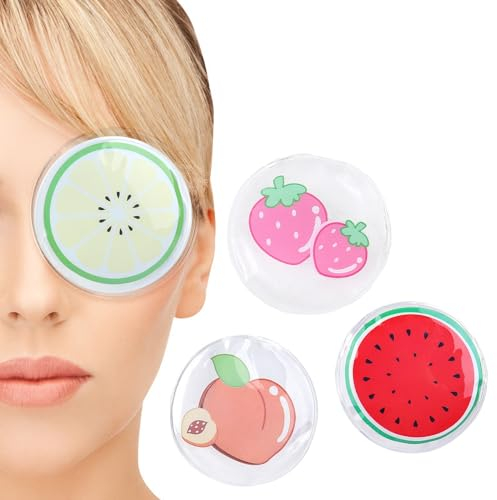 Kühlpads für Kinder, 4 Stück Kinder Kühlpads, Kühlpads Kinder Kühlakku Kinder Gel,Wiederverwendbare Kalt Warm Kompresse Kühlbeutel,Fruchtmuster,für Weisheitszahn,Beulen,Schmerzen