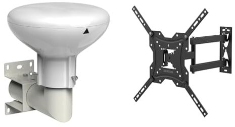 SLx 27895K4 Outdoor Aerial, Digidome For TV Digital Freeview HD 360° Omni Directional Amplified & GRIFEMA GB1004 Swivel TV Wall Bracket, for 26-55 inch Screens, for Flat & Curved TV up to 30KG
