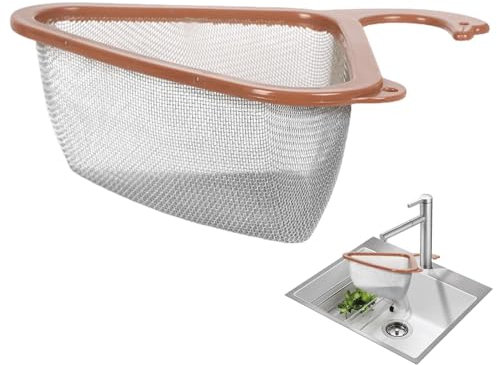 Panier de vidange d'évier triangulaire, panier de crépine d'évier d'angle | Panier de vidange design col de cygne pour évier de cuisine | Panier de vidange multifonction, fixation du robinet, filtre d