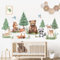 wondever Wandtattoo Baum Kiefer Wandaufkleber Waldtiere Bär Hirsch Fuchs für Kinderzimmer Babyzimmer Schlafzimmer