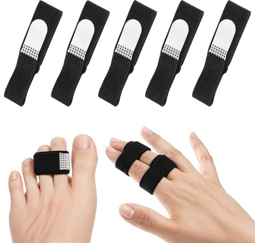 Yuanchu Fingerschiene, 10 Stück Verstellbare Fingerbandage Kleiner Trigger Finger Klammer Finger Schiene Fingerschutz Bandage für Zehen, Gebrochene, Verstauchte, Arthritis, Sehnenentzündung(5)