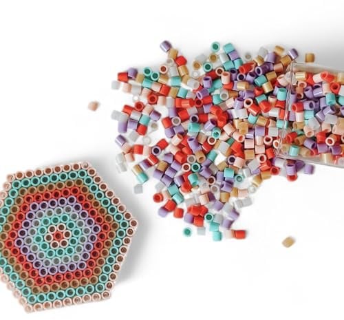 BIO XL Maxi Bügelperlen Set inklusive Steckplatte - Groß 10mm 1000 Stück - Pastell & Nude - für Kinder ab 3 Jahren - Steckperlen Ökologisch (BIO Pastels)