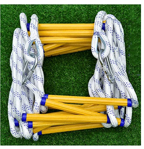 Safety Evacuation Rope Ladder with Carabiners for Children 10M/33Ft Blue Fire Escape Ladder