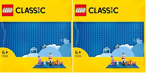 LEGO Classic Base Azul de 32x32 Tacos, Placa Tablero de Construcción y Expansión, Juguete de Construcción para Niños y Niñas de 1 Año o Más 11025 (Paquete de 2)