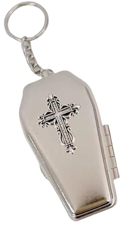KEXIAO Gothic Sarg Schlüsselanhänger Einzigartiger Schlüsselhalter Anhänger Halskette Metalltextur für Modebegeisterte und den täglichen Gebrauch