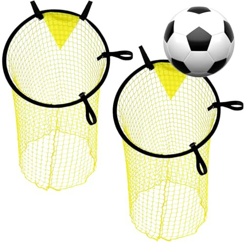 2 Pack Top Bins Football Targets Goal Net - 45cm/60cm Soccer Training Equipment for Shooting Accuracy, Football Rebounder Net with Durable Design for Kids and Adults