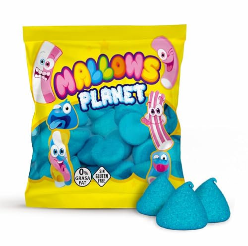 Nubes - Esponjas en Bolsa de 500 gramos - Color Azul - Sabor Fresa - Marshmallows - TopCandy