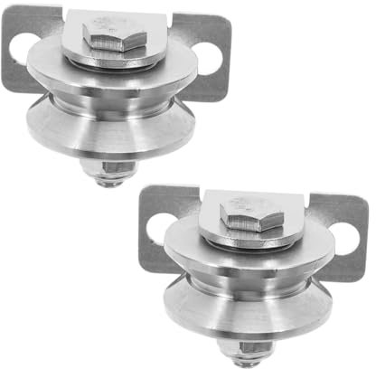 HOMOBABE Puleggia in Acciaio Inossidabile Con Scanalatura a v Da 48 Mm, Set 2 Pezzi Con Cuscinetto Interno Per Meccanismo Di Sollevamento, Montaggio a Parete Per Rullo Porta Scorrevole e Guida Cavi
