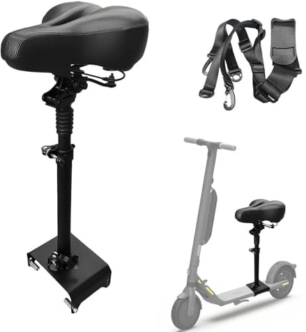Elektroroller Sitzsattel für Segway-Ninebot F20/F25/F30/F40, Mit tragbarem Gepäckträger, Verstellbarer Sitzsattel für Segway, Verstellbarer, bequemer und stoßdämpfender Sitzsattel