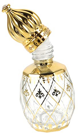 ULTECHNOVO Middle Eastern Style Refillable Perfume Bottle Elegant Vintage Desktop Ornament with Crown Cap for Essential Oils Fragrances Travel Friendly Design