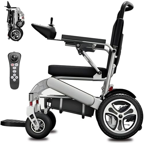 GHBXJX Elektrischer Faltbarer Rollstuhl Für Senioren,Mit Fernbedienung,700W Motor, LED-Leuchte, All Terrain Rollstuhl Tragfähigkeit 150KG,Ideal Für Reisen & Alltag.,40A