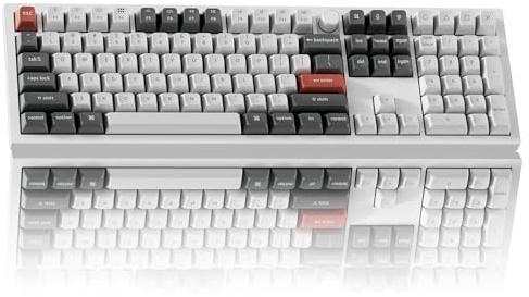 Keychron Q6 Teclado mecánico, Ultra inalámbrico 8K frecuencia de sondeo, 2,4 GHz/Bluetooth/cableado, RGB hotswappable con carpetaSilk Pom Banana Switch para Mac, Windows Linux, Aluminio