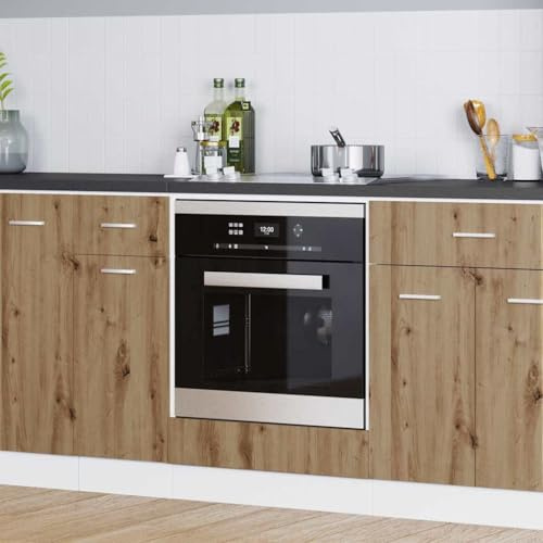 Myheimly Backofenschrank Riga Artisan-Eiche 60 x 46 x 81.5cm Küchenschrank Küchenzeile Küchenmöbel Unterschrank Küchenunterschrank Schrank