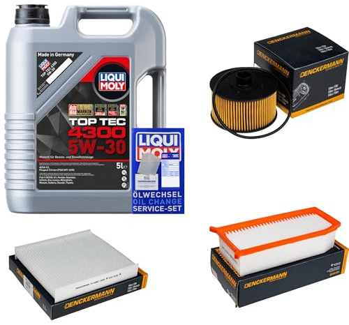 EISENFELS Inspektionspaket enthält 5 Liter Motoröl Top Tec 4300 5W-30 Ölfilter Luftfilter Innenraumfilter für Sandero II Duster HM_ 1.3 TCe 150 4x4