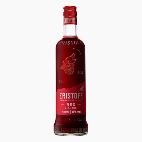 ERISTOFF Liqueur de Vodka Red, 18% Vol, 70cL / 700mL, Spirit Vodka aux Arômes de Baie de Prunelle (Lot de 5)