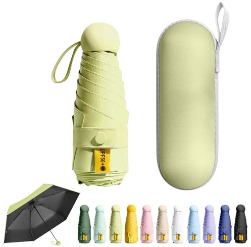 Mini Parapluie de poche, Parapluie Pliant, Ultra-léger, Compact, Parasol portable, Boîte à Parapluie Capsule, pour Hommes et Femmes