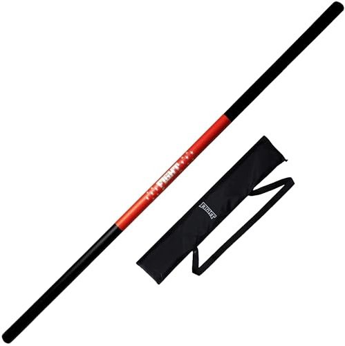 F.A.L. product Bo Staff 4-6 Fuß zusammenklappbarer Schaumstoff gepolstert mit Tragetasche, Übungs-Bo-Stab für Kampfkunst-Karate-Training (Schwarz & Rot)