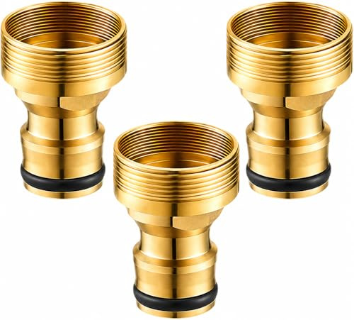 Lot de 3 adaptateur robinet tuyau arrosage en Laiton M24 M22, Raccord Rapide avec Joint Étanche, adaptateur robinet cuisine pour tuyau d'arrosage, Connecteur Jardin Mitigeur Lavage Extérieur