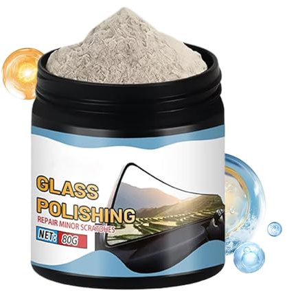 Ceprznvey Glass Scratch Remover Kit 80g Buffing Coating with Sponge | Glass Polishing Compound for Headlight Lens Eyeglass Watch Jewelry Autos Detailing Window