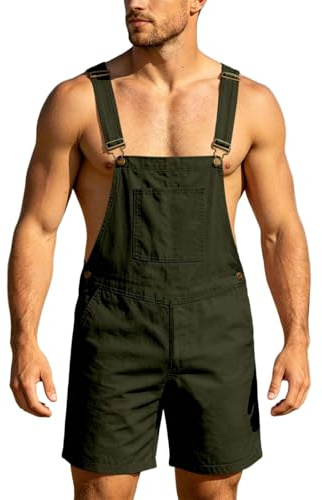 RUMAOZIA Salopette corte, tinta unita, estiva, ampia, da lavoro, cargo, abbigliamento da lavoro, pantaloni corti, taglie forti, pantaloncini regolabili, per uomini e donne