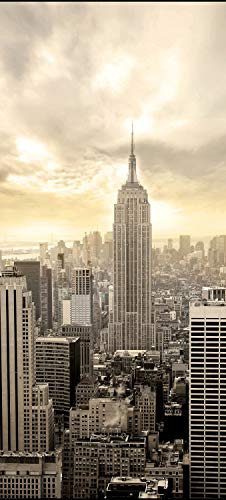 wandmotiv24 Türtapete New York Skyline View 100 x 200cm (B x H) - Dekorfolie selbstklebend Sticker für Türen, Türfolie, Aufkleber, M0221