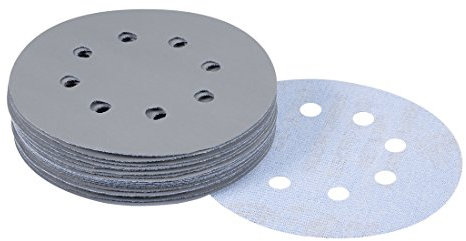 sourcingmap 20Pcs 5 Inch 8 Hole Hook and Loop Sanding Disc 3000 Grit Flocking Sandpaper Random Orbital Sander Paper