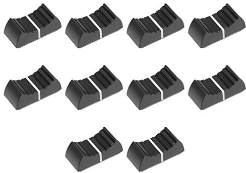 sourcing map Potentiometer mit geradem Schieber, flacher Druckknopf, Einsatzschaft, 4 x 1,2 mm, schwarz, 10 Stück, Kunststoff