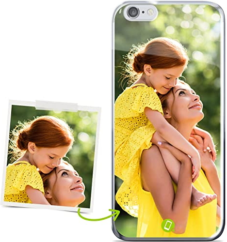 Coverpersonalizzate.it - Personalisierte Handyhülle kompatibel für iPhone 6 / iPhone 6s mit deinem Foto oder Text - Transparente TPU-Schutzhülle