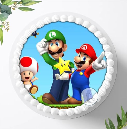 Mario Bros Tortenaufleger Tortenbild Geburtstag Fondant Zuckerpapier 4006 Ama
