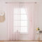 MIULEE Vorhang mit Pompons-Hübsche Rosa Gardinen für Kinderzimmer Mädchen, 2 Stücke Transparent Gardinen mit Pompons für Mädchenzimmer, Durchsichtig Vorhang mit Bommeln, Jeder H 225 X B 140cm