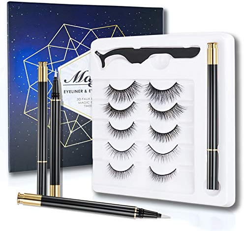 ONLYOILY magnet wimpern, Neuestes nicht klebendes nicht magnetisches Wimpernset, Generation III 3D-Wimpern mit flüssigem Eyeliner, wasserdicht, wimpern magnetisch,wiederverwendbar