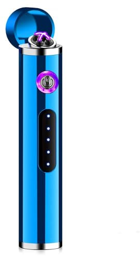 KIPIDA Mini USB Feuerzeug Touchscreen, Elektro Feuerzeug Lichtbogen Feuerzeug Aufladbar Flammenloses Feuerzeug Tragbares Winddichtes Feuerzeug zum Geburtstag Geschenk für Vatertag Männer/Frauen