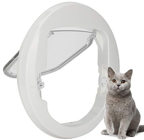 Porta con gattaiola a 4 vie con chiusura a ribalta per animali domestici Porta magnetica rotonda per cani dentro e fuori Porta per animali domestici per gatti e cani di piccola taglia Cagnolini