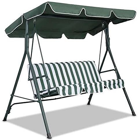 KKPLZZ Replacement Canopy for Garden Swing Seat, Ruffles Swing Canopy Cover, Patio Hammock Cover, Swing Chair Top Cover Roof for Garden Outdoor, UV Protection