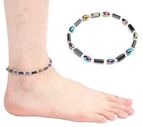 Magnetisches Hämatit-Fußkettchen, Magnetfeldtherapie Weight Loss Magnetisches Fußkettchen Gesunde Pflege mit starken Magneten zur Arthritis-Schmerzlinderung zur Reduzierung von Entzündungen