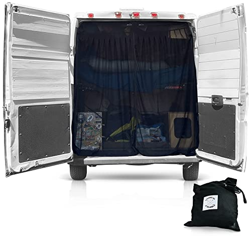 Living in a Bubble Van Bug Screen for FIAT Ducato, Opel Movano, and Peugeout Boxer (High Roof). Rear Door Flyscreen Mosquito Net, Center Zipper Closure