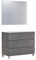 Baikal Conjunto de Mueble de Baño Neo con Espejo Luna Lisa, Tres Cajones o Dos Puertas, Mueble con Patas. Varios Acabados y Medidas. Melamina 16mm. Mueble MONTADO. 3c 100 Ceniza