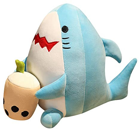 Katutude Plush bunny, bubble tea plush pillow cute cartoon milk tea cup plush for girls, boys and babies cuddly animal gifts for boys girls shark